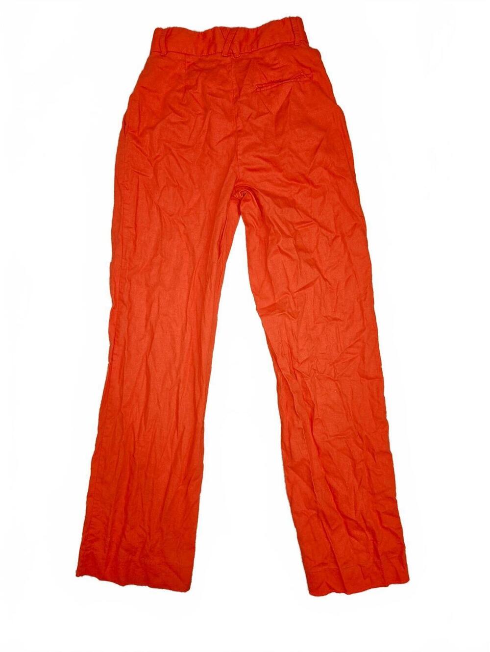 Banana Republic Orange Linen Blend Wide Leg Petite Pants Size 00